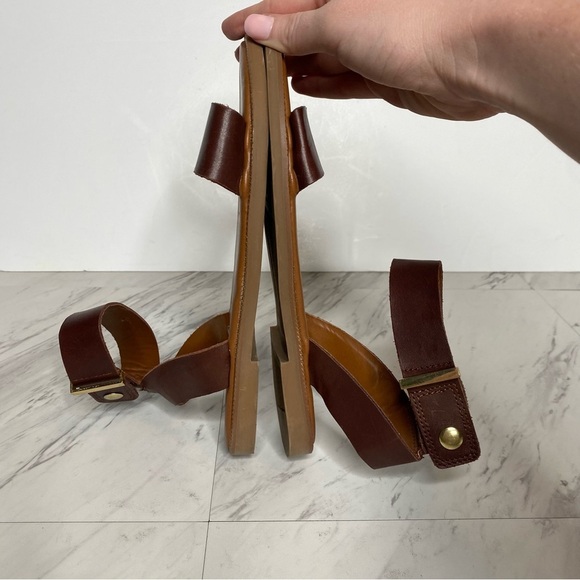 Franco Sarto Kimbra Brown Leather Ankle Strap Sandal 6 1/2 M - Picture 6 of 14